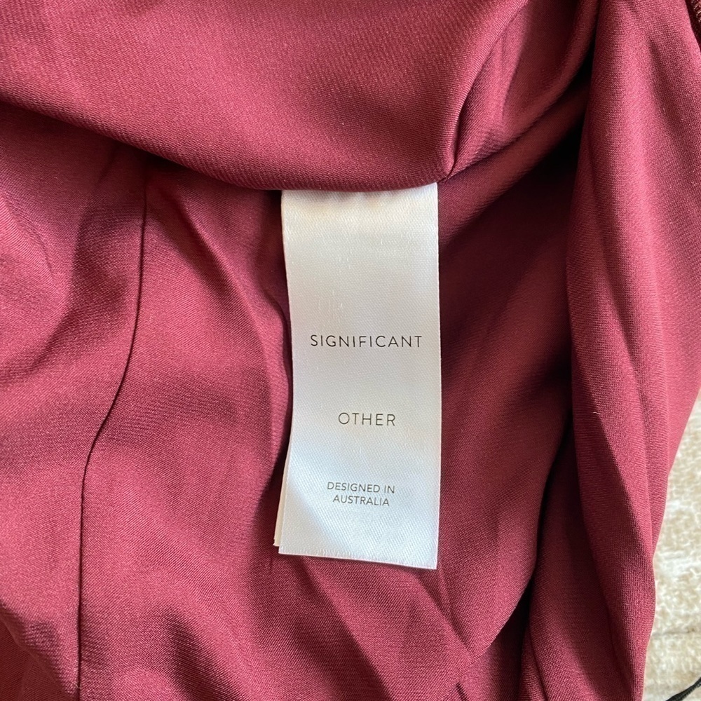 Significant Other Gracie One-Shoulder Cocktail Maxi Dress New Size 6 Burgundy - Picture 8 of 11